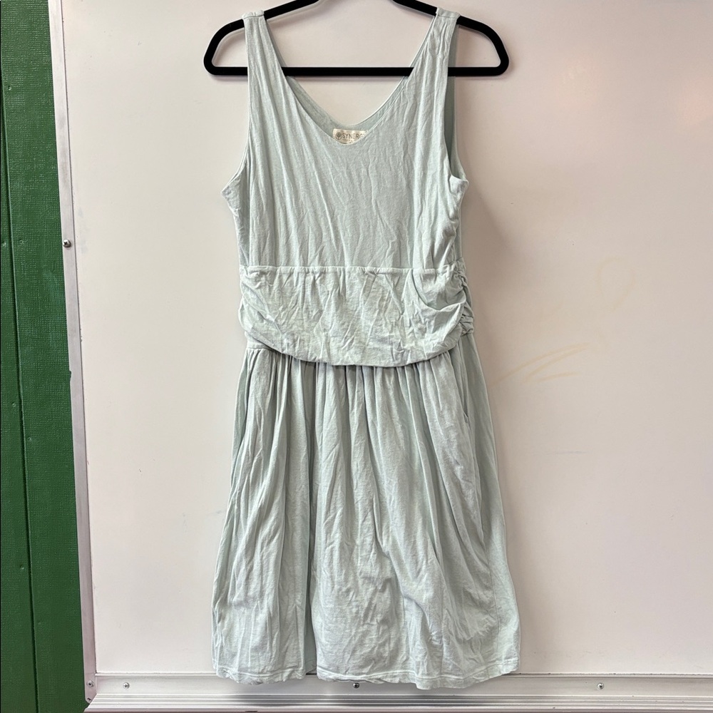 Synergy organic cotton-Light Green Sleeveless Dress. Pockets!